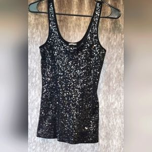 EXPRESS black sequin tank top